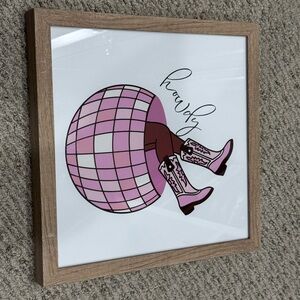 Howdy Pink Disco cowgirl Art Print